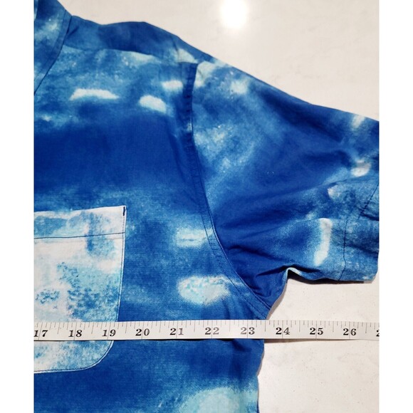 Levi's Tie Dye Short Sleeve Button Front Shirt Men's 2XL Blue Whitr NWOT - Picture 4 of 11